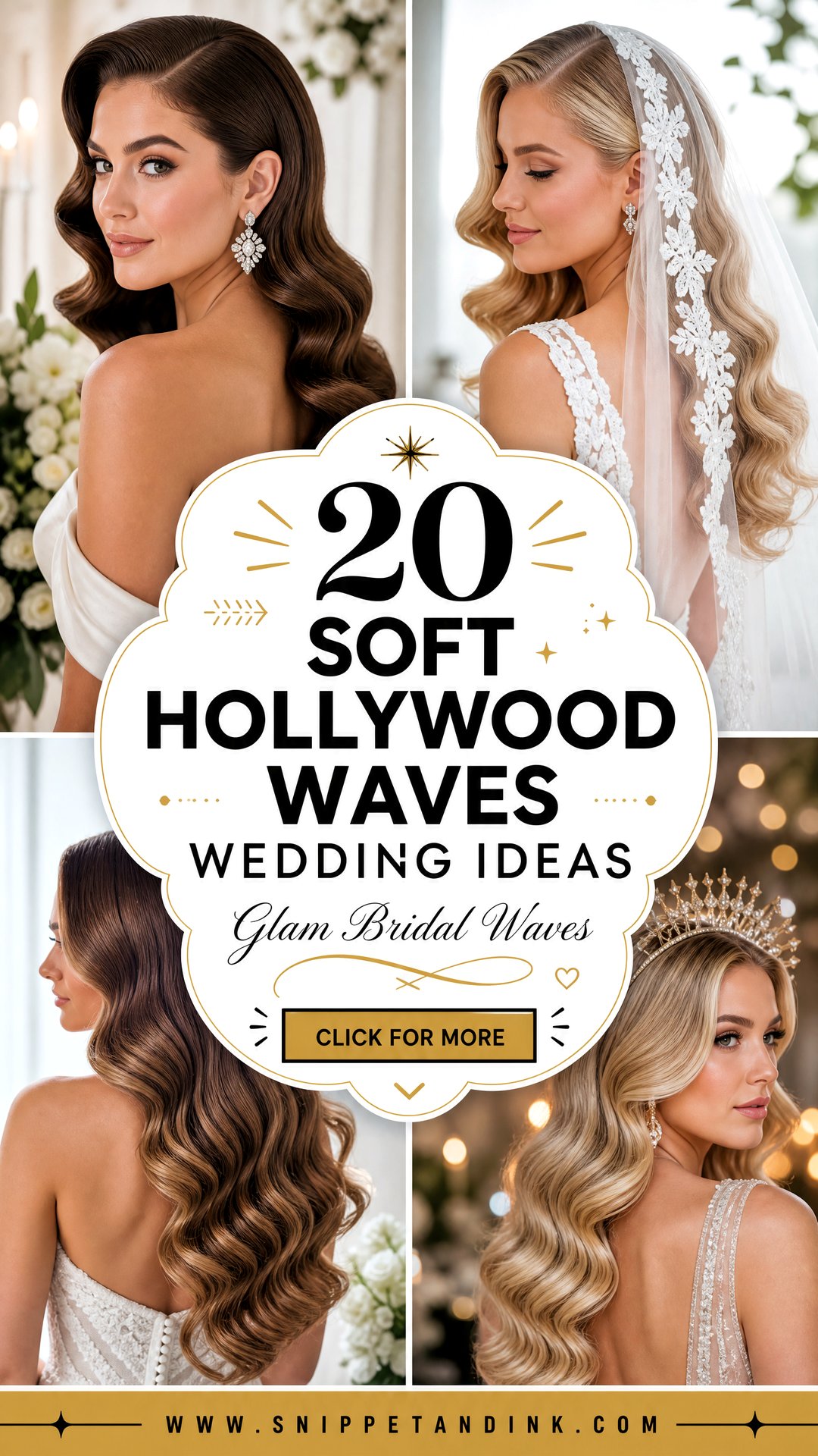 20 Soft Hollywood Waves Wedding Ideas for Glam Bridal Style - 20 Soft Hollywood Waves Wedding Ideas for Glam Bridal Style