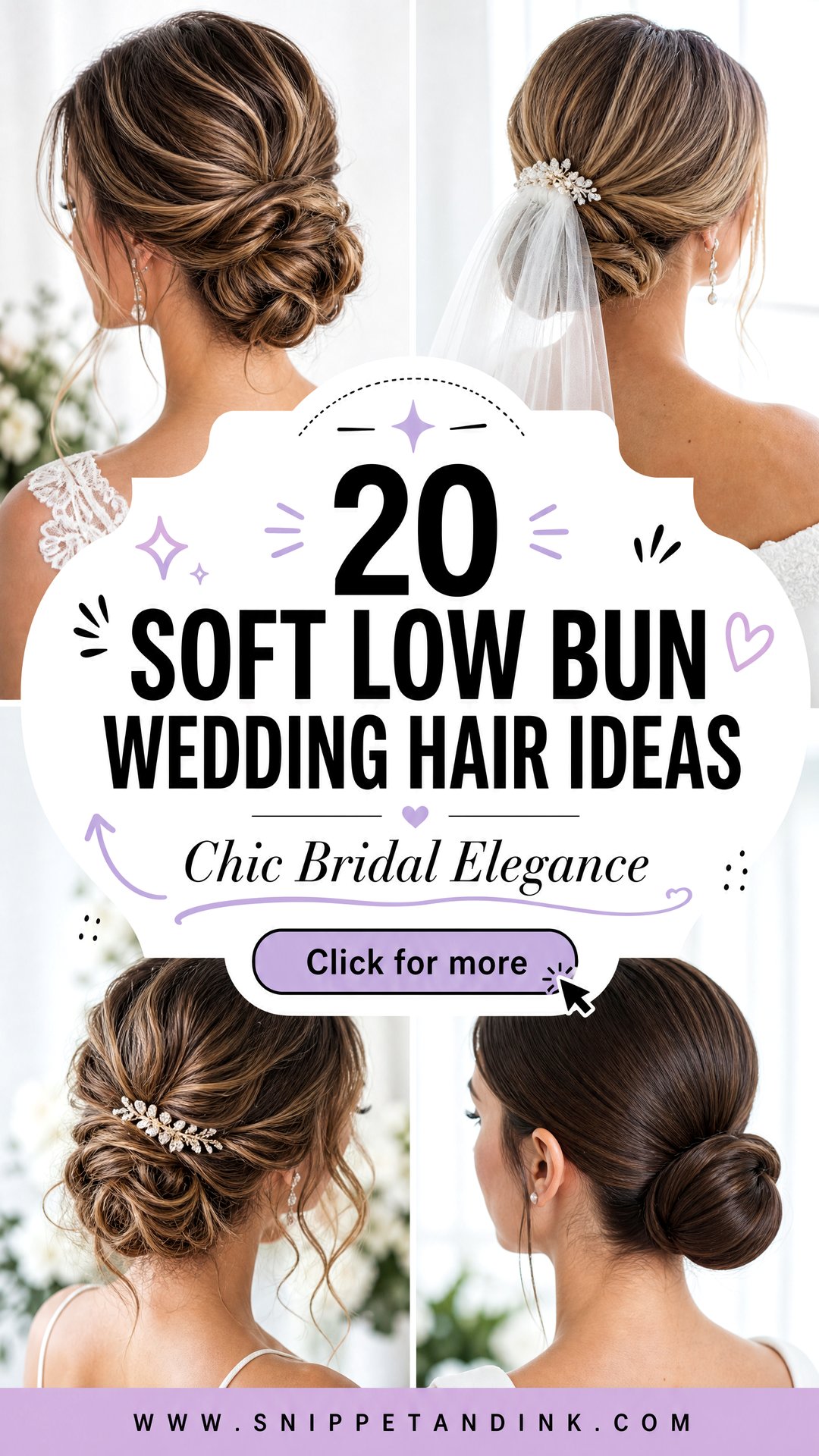 20 Soft Low Bun Wedding Hair Ideas for Chic Bridal Elegance - 20 Soft Low Bun Wedding Hair Ideas for Chic Bridal Elegance