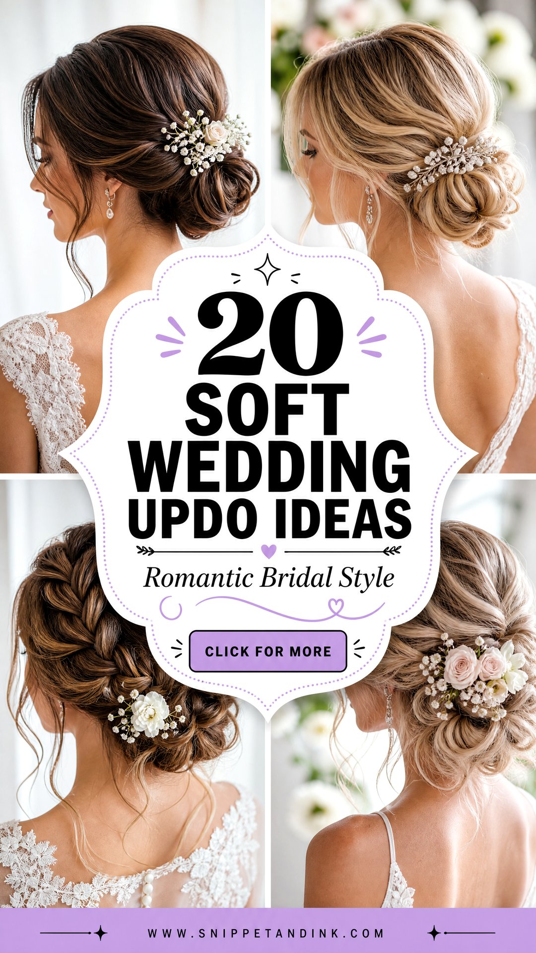 20 Soft Wedding Updo Ideas for Romantic Bridal Style Looks - 20 Soft Wedding Updo Ideas for Romantic Bridal Style Looks
