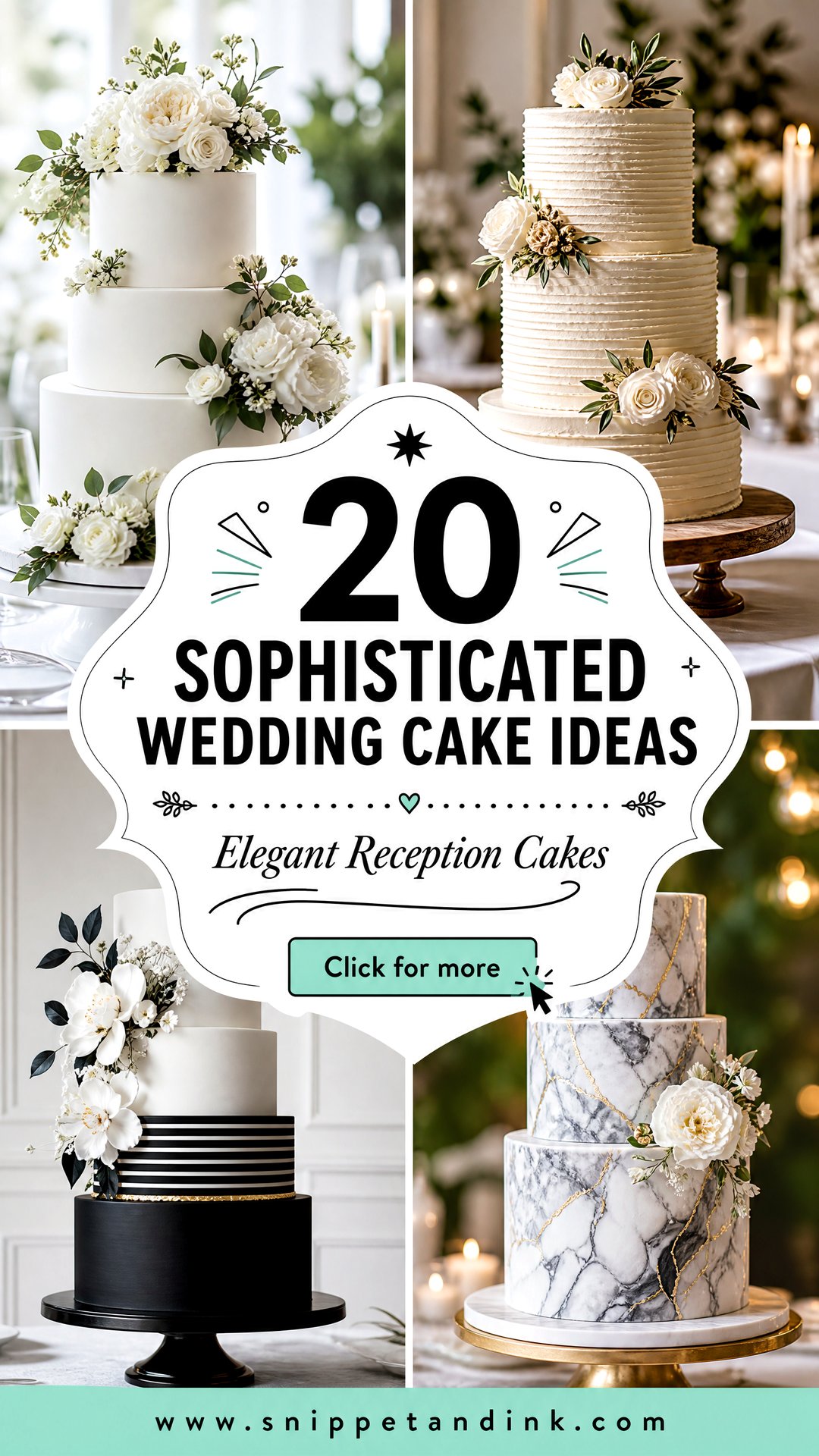 20 Sophisticated Wedding Cake Ideas for Elegant Receptions - 20 Sophisticated Wedding Cake Ideas for Elegant Receptions