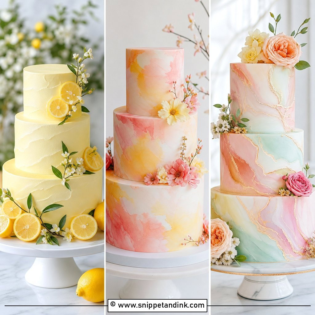 20 Sorbet Wedding Cake Ideas for a Fresh Colorful Treat