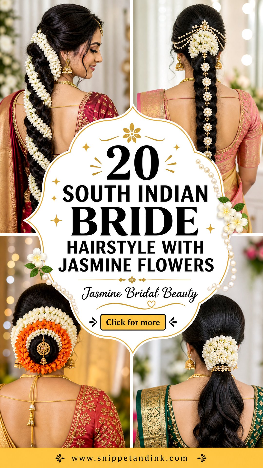 20 South Indian Bride Hairstyle with Jasmine Flowers - 20 South Indian Bride Hairstyle with Jasmine Flowers