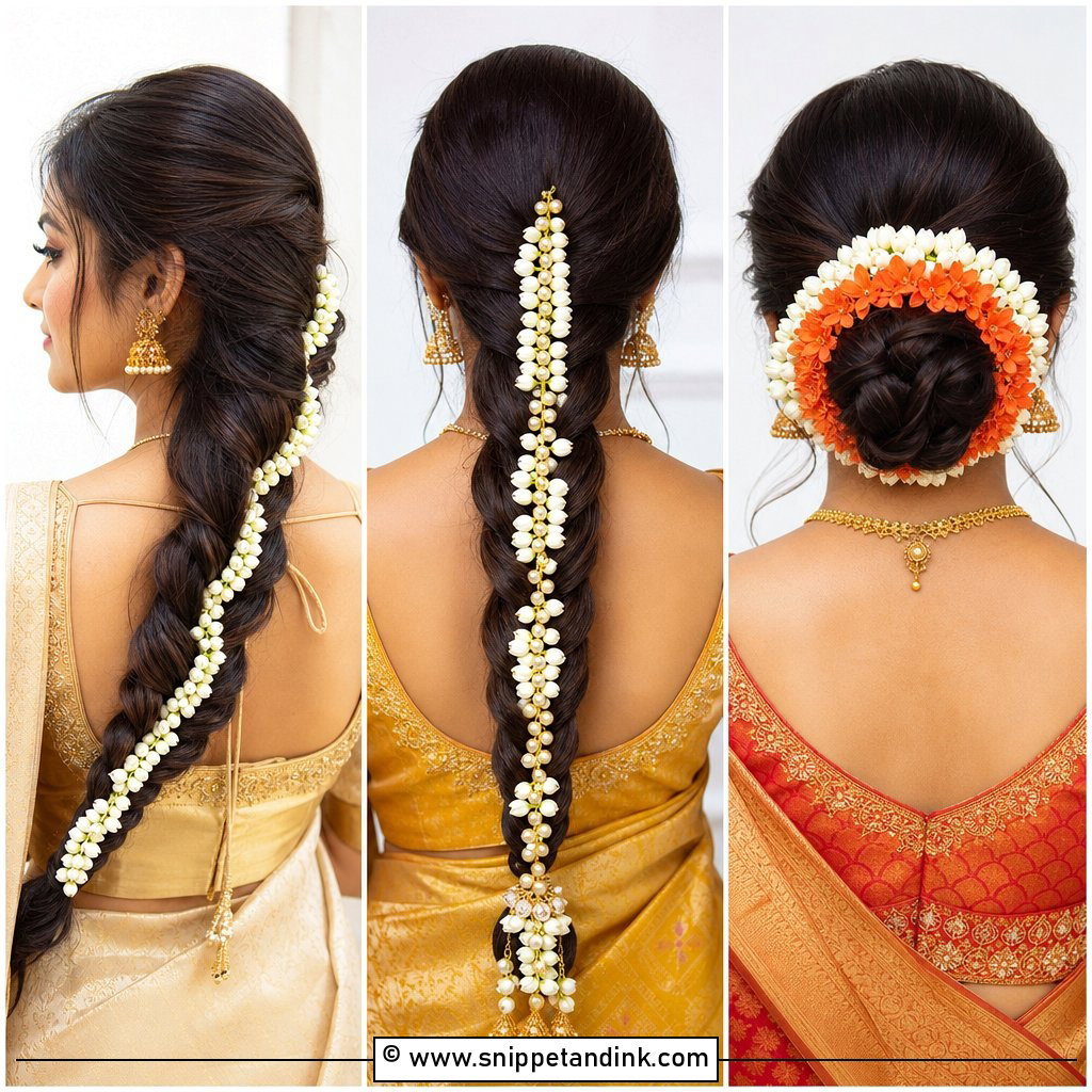 20 South Indian Bride Hairstyle with Jasmine Flowers