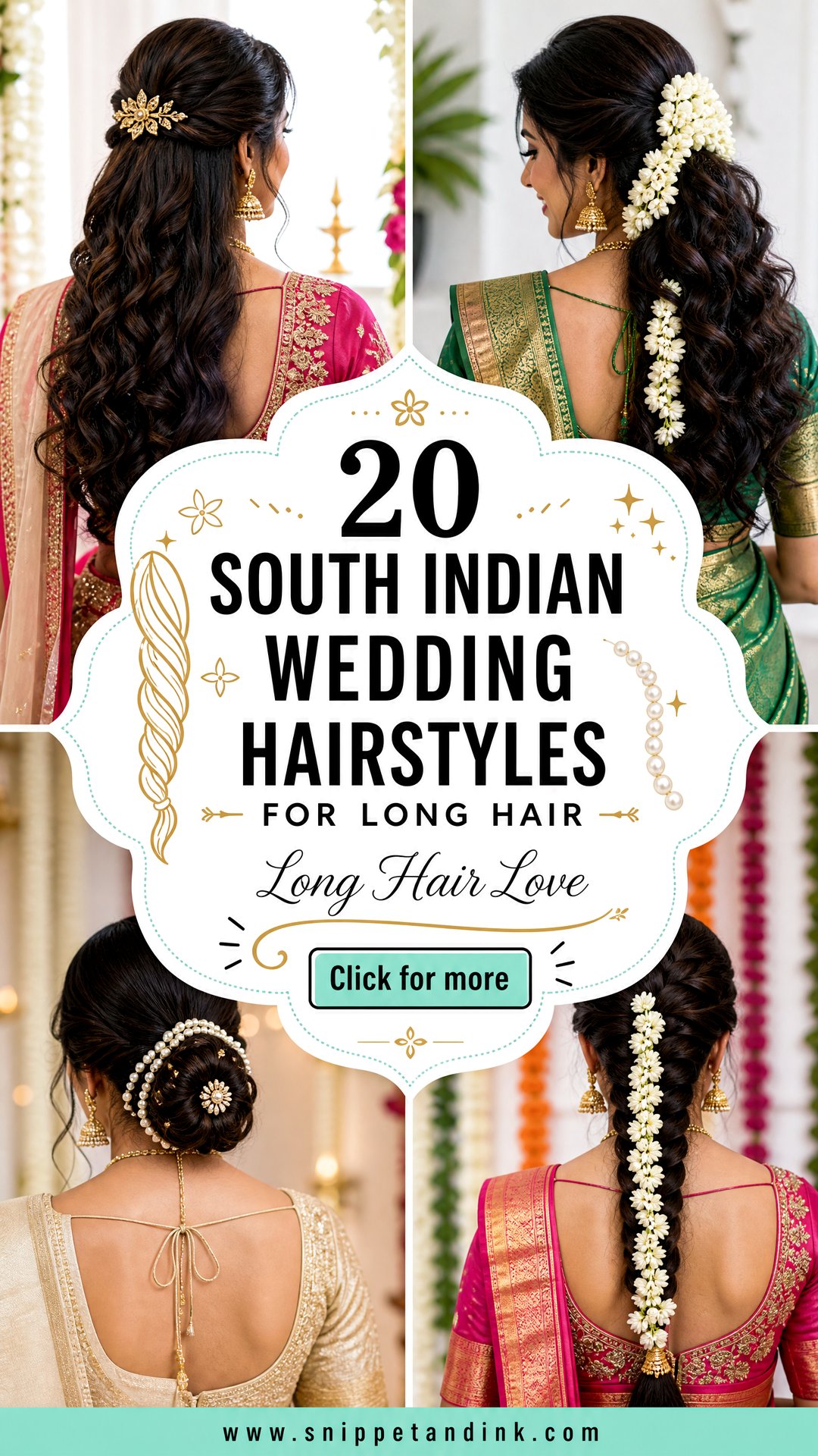 20 South Indian Wedding Hairstyles for Long Hair to Love - 20 South Indian Wedding Hairstyles for Long Hair to Love