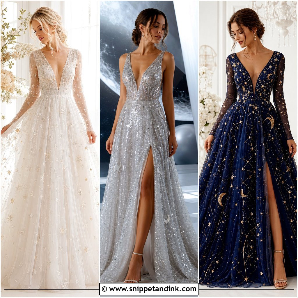 20 Space Wedding Dress Ideas for a Cosmic Bridal Moment