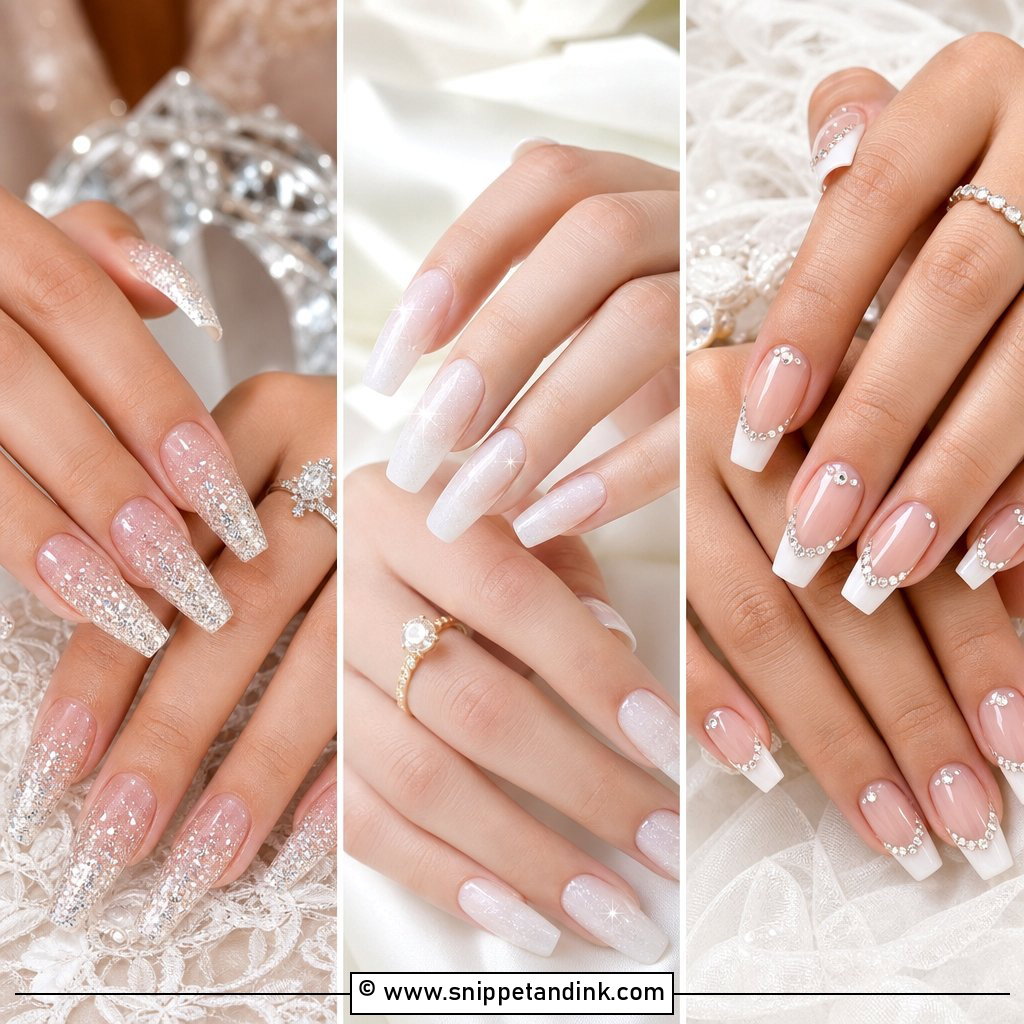 20 Sparkle Bridal Wedding Nails for Bride Glam