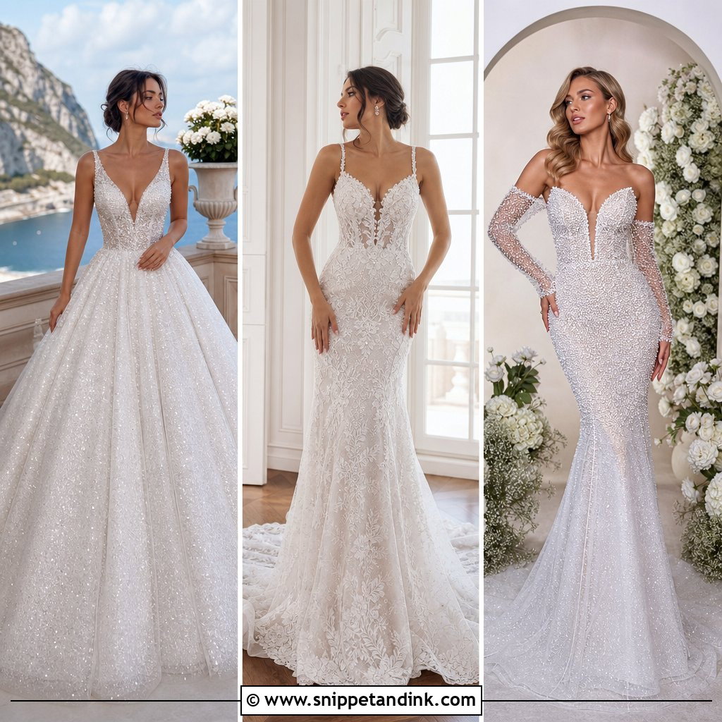 20 Sparkle Wedding Dresses for a Dazzling Bridal Entrance