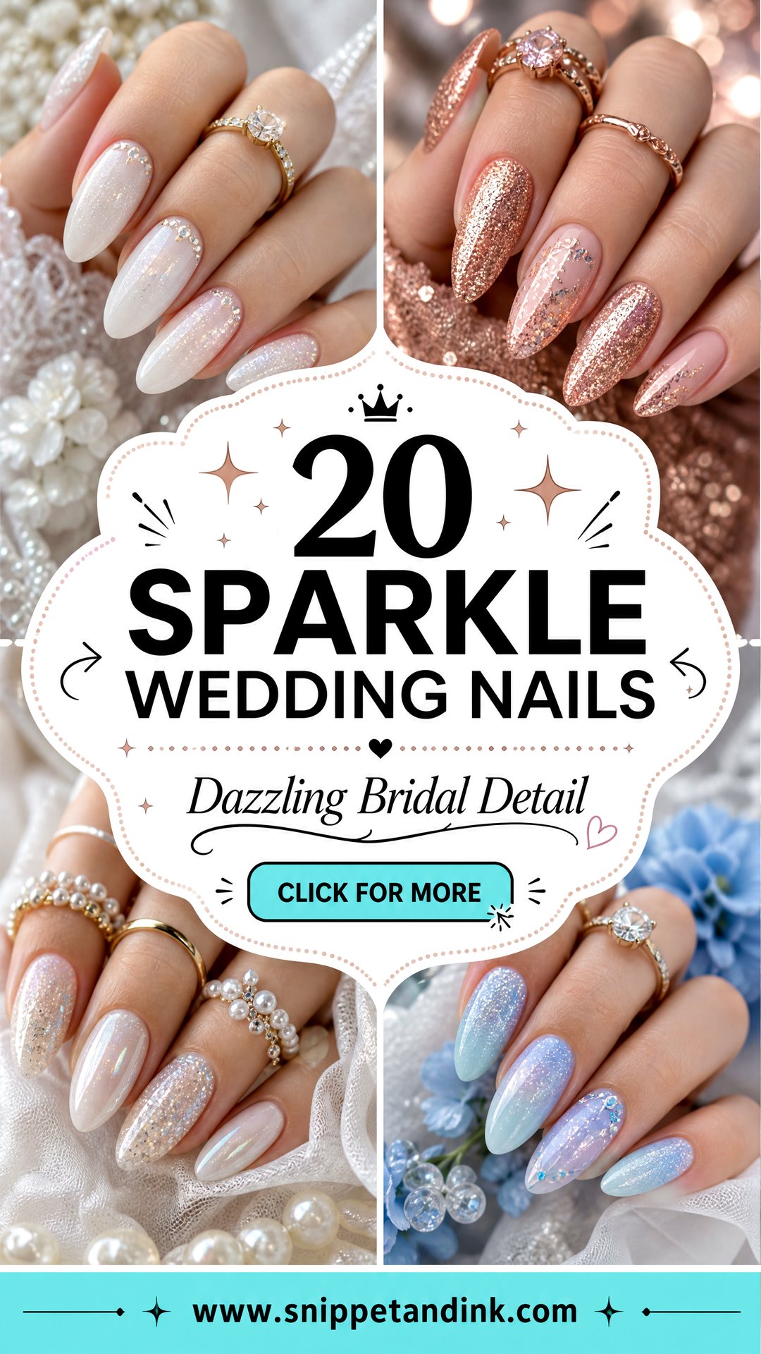 20 Sparkle Wedding Nails for a Dazzling Bridal Look - 20 Sparkle Wedding Nails for a Dazzling Bridal Look