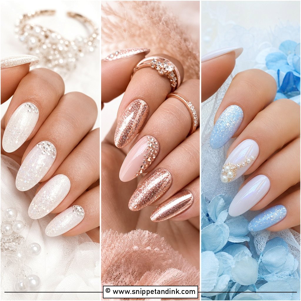 20 Sparkle Wedding Nails for a Dazzling Bridal Look