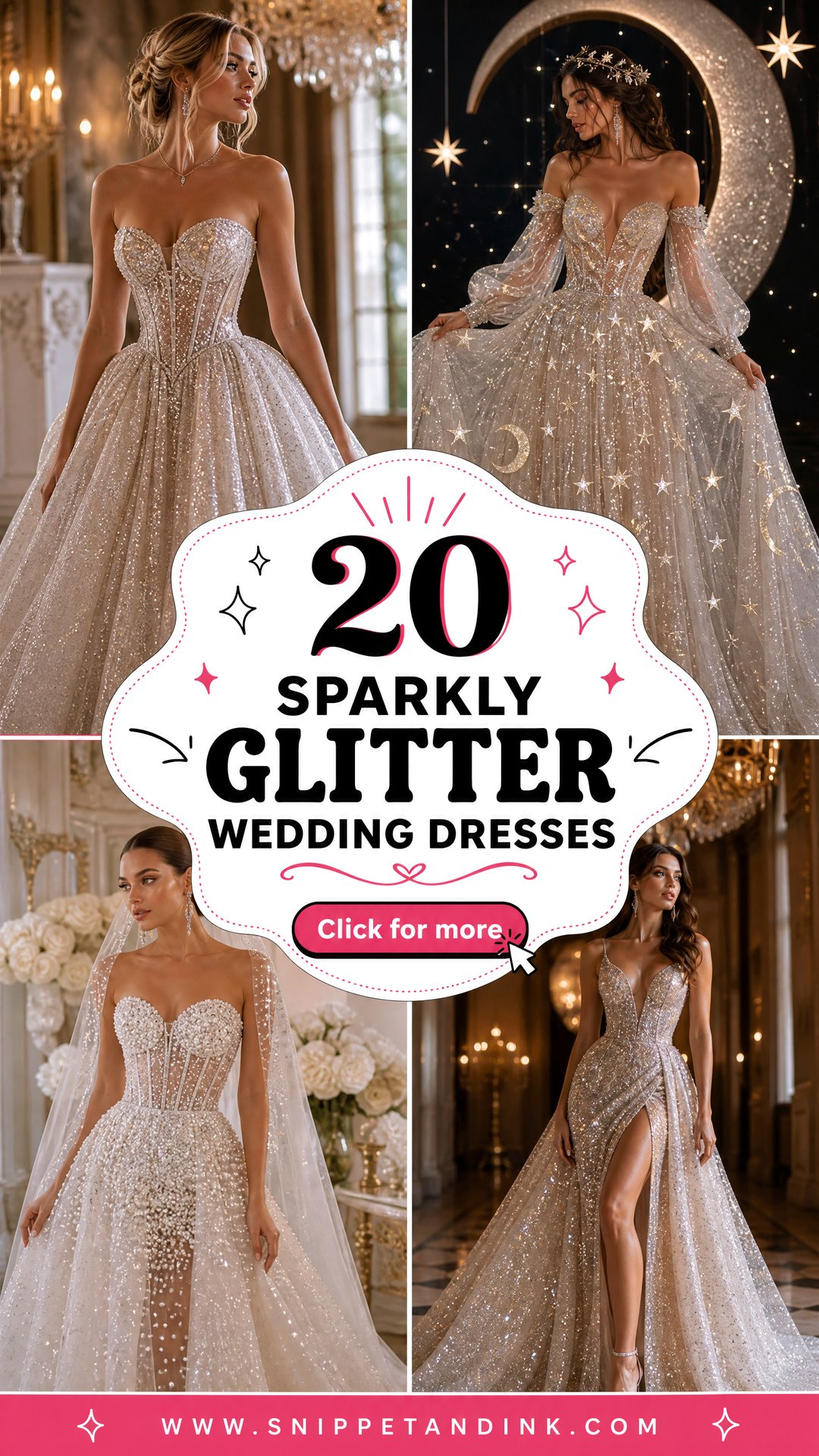 20 Sparkly Glitter Wedding Dresses for Showstopping Brides - 20 Sparkly Glitter Wedding Dresses for Showstopping Brides