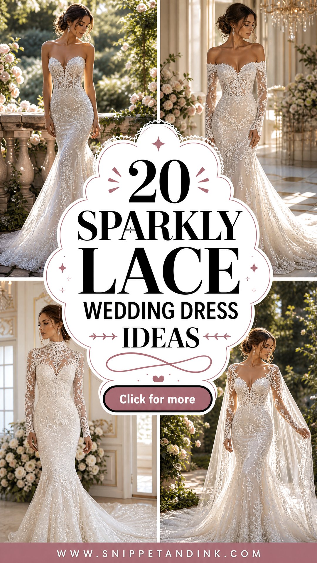 20 Sparkly Lace Wedding Dress Ideas for Romantic Brides - 20 Sparkly Lace Wedding Dress Ideas for Romantic Brides