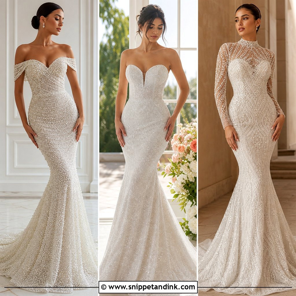 20 Sparkly Wedding Dress Mermaid Ideas for a Dramatic Bridal Look