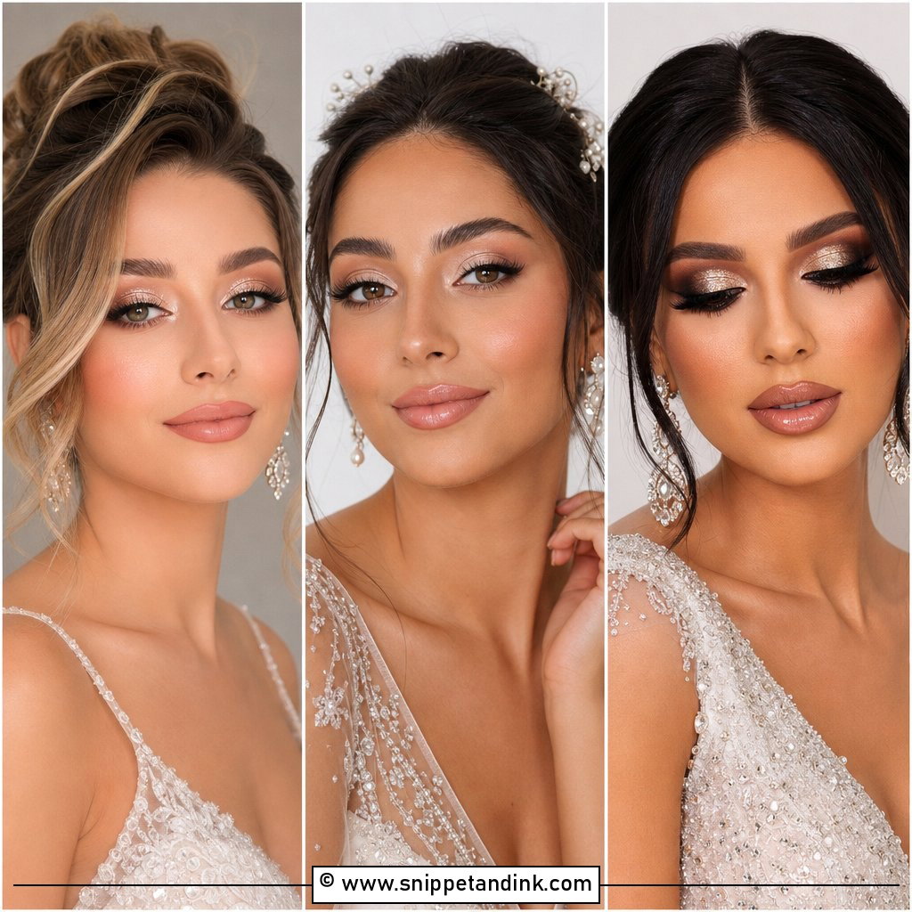 20 Sparkly Wedding Makeup Ideas for a Luxe Glow