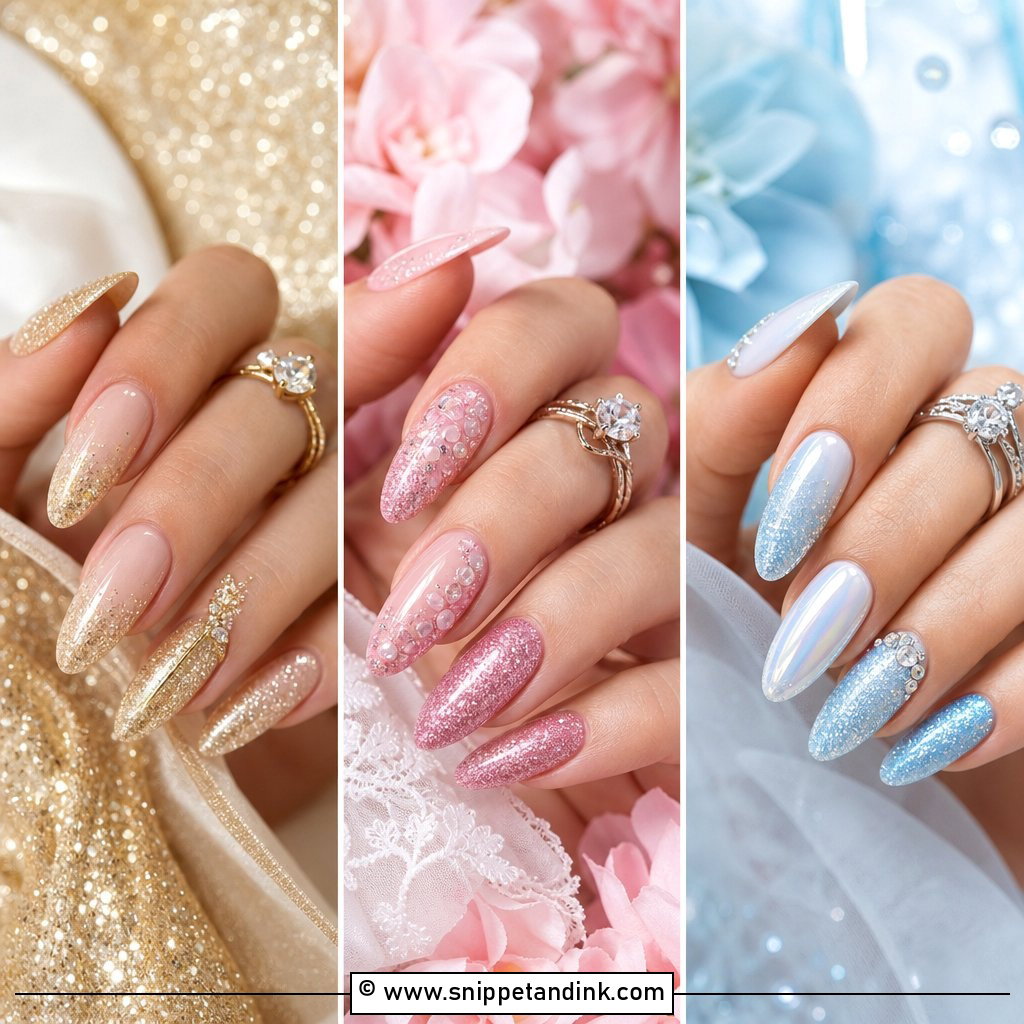 20 Sparkly Wedding Nails for Glamorous Brides