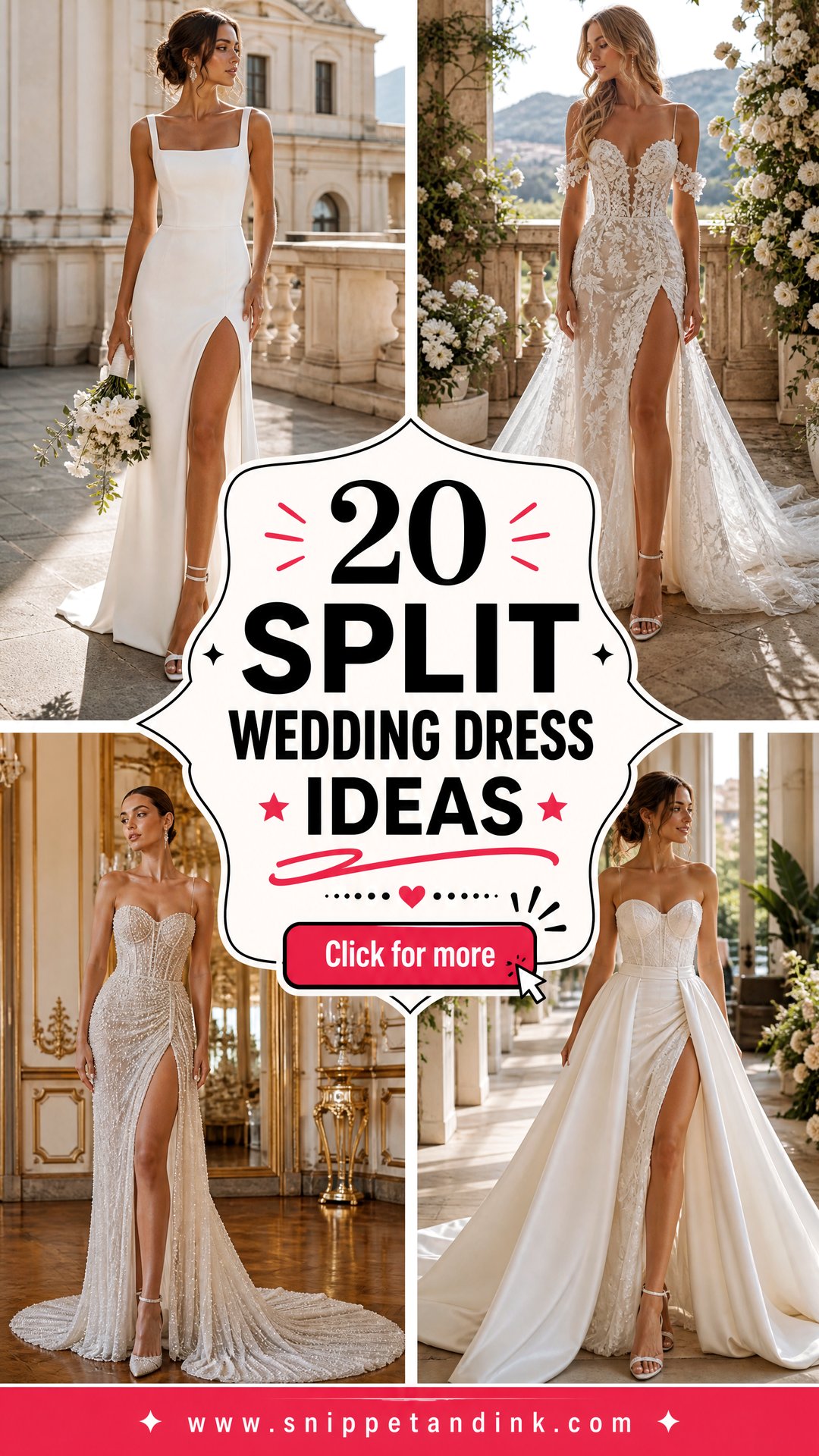 20 Split Wedding Dress Ideas for a Bold Modern Bridal Look - 20 Split Wedding Dress Ideas for a Bold, Modern Bridal Look