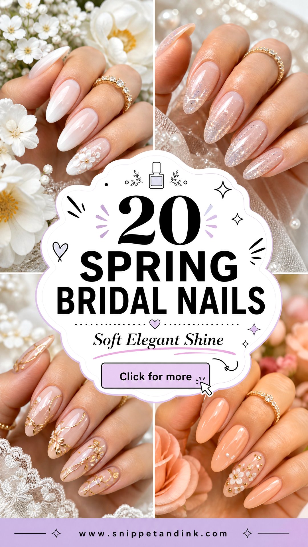 20 Spring Bridal Nails for a Soft Elegant Look - 20 Spring Bridal Nails for a Soft, Elegant Look