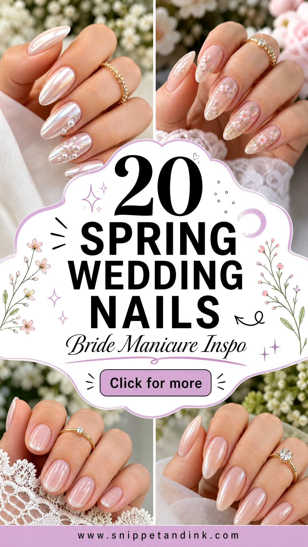 20 Spring Wedding Nails for Bride Manicure Inspiration - 20 Spring Wedding Nails for Bride Manicure Inspiration