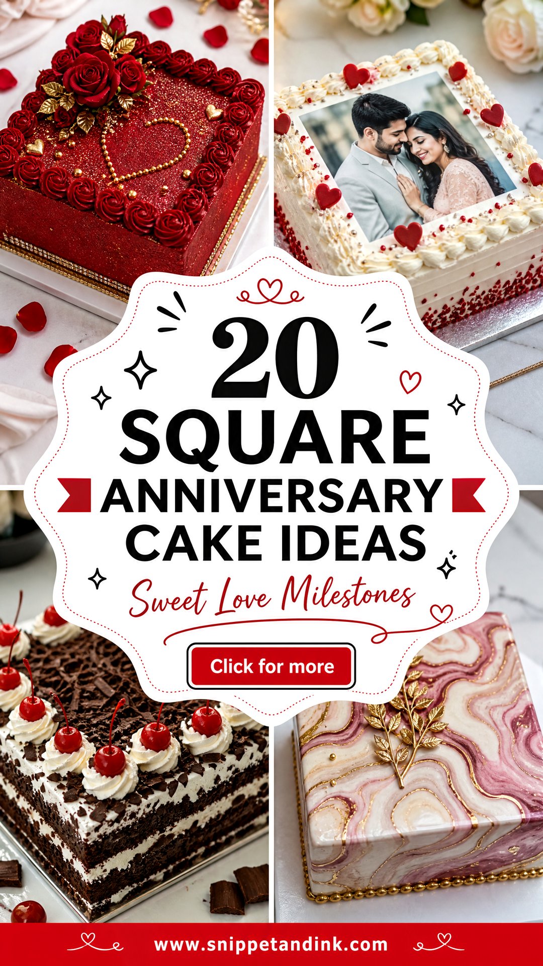 20 Square Anniversary Cake Ideas for a Sweet Celebration - 20 Square Anniversary Cake Ideas for a Sweet Celebration