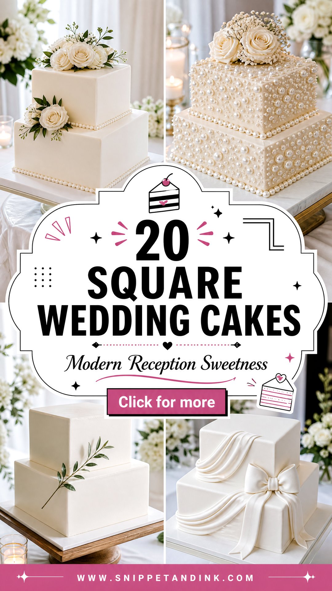 20 Square Wedding Cakes for a Modern Reception Style - 20 Square Wedding Cakes for a Modern Reception Style