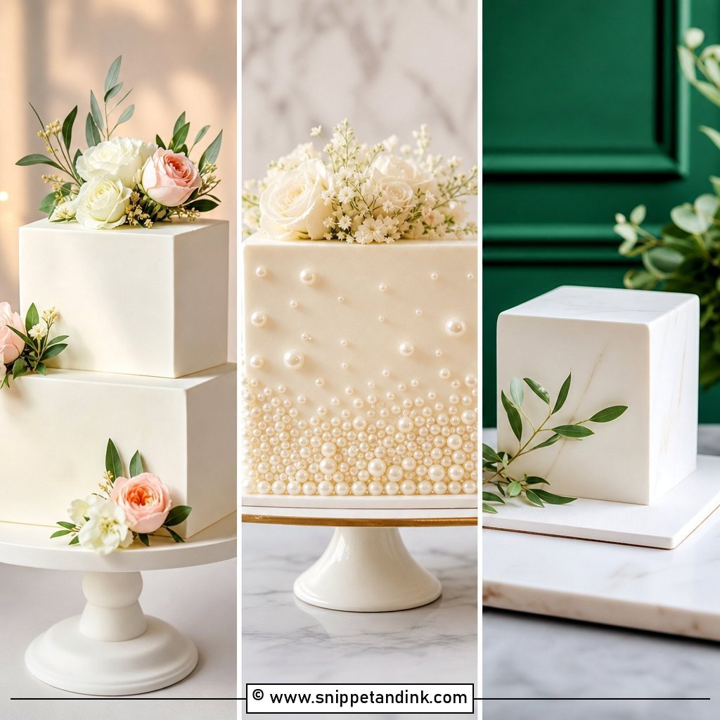 20 Square Wedding Cakes for a Modern Reception Style
