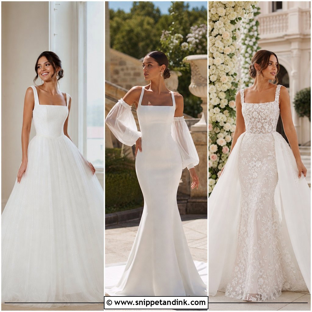 20 Square Wedding Dress Ideas for a Distinctive Bridal Look