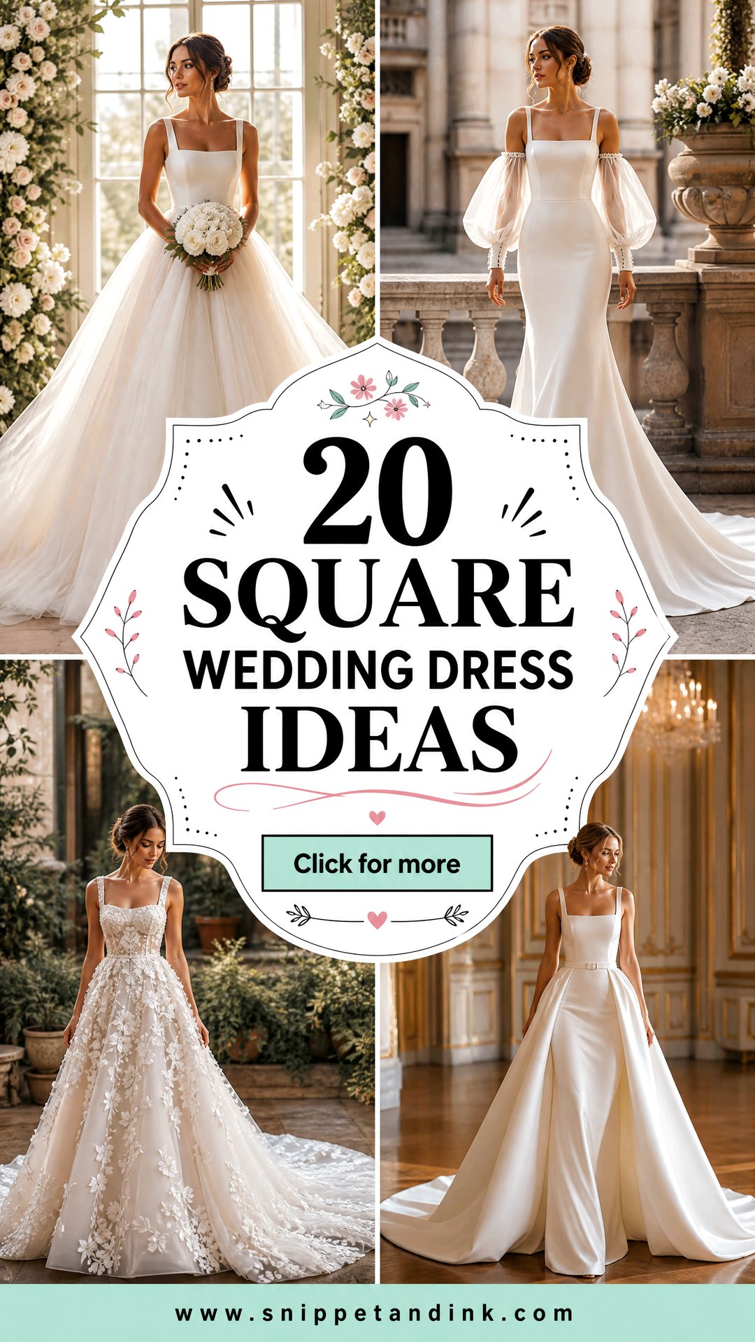 20 Square Wedding Dress Ideas for a Distinctive Bridal Look - 20 Square Wedding Dress Ideas for a Distinctive Bridal Look