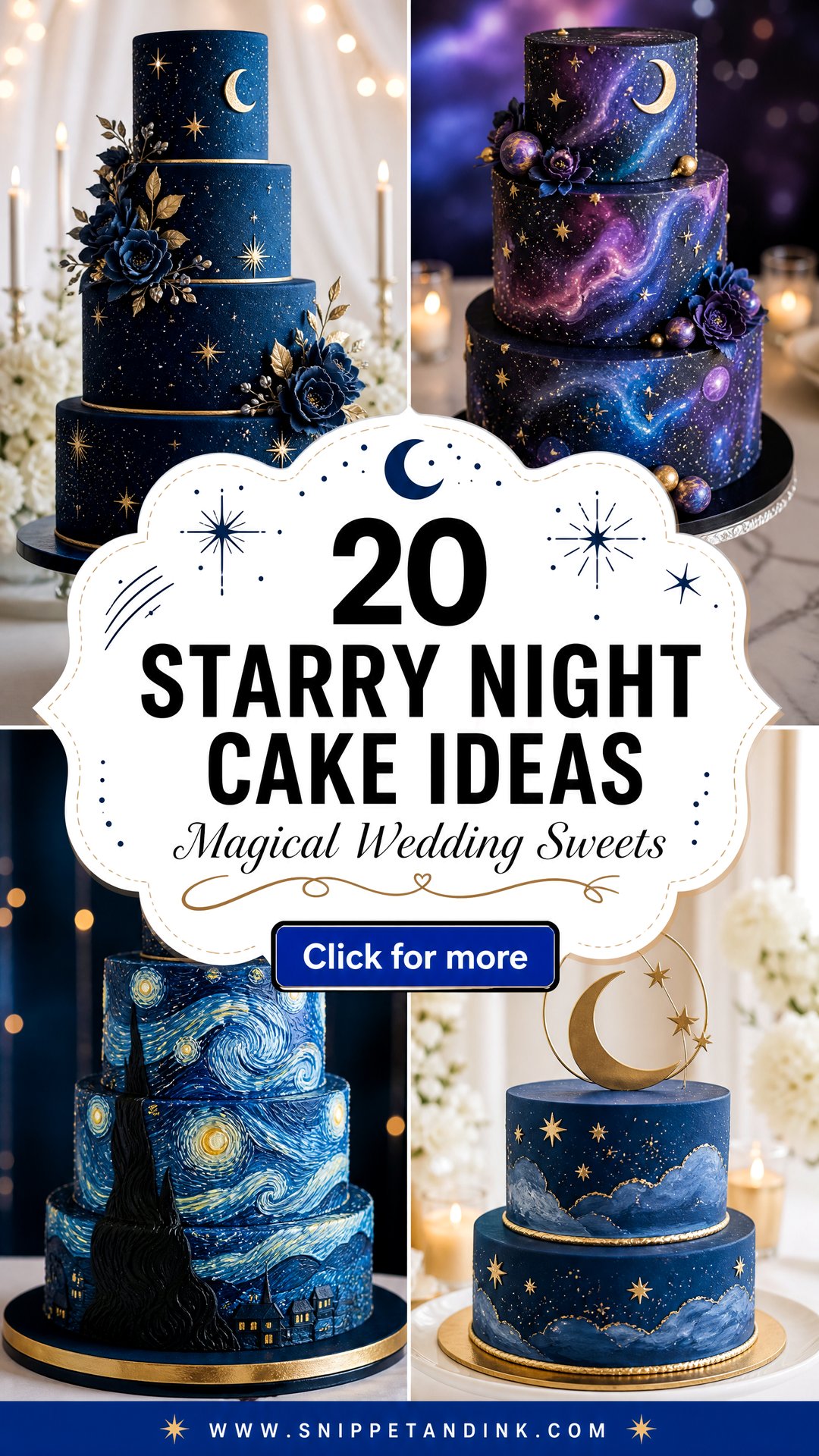 20 Starry Night Cake Ideas for Wedding Magic - 20 Starry Night Cake Ideas for Wedding Magic