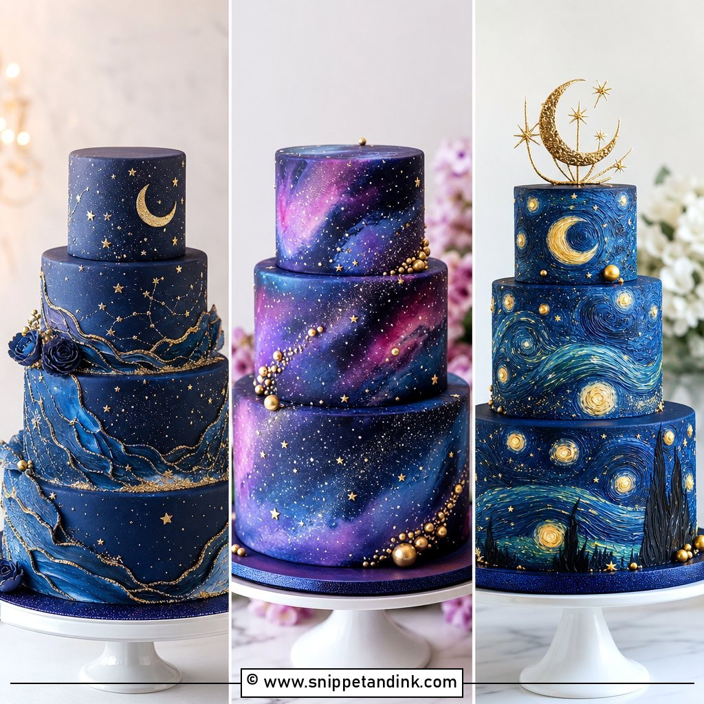 20 Starry Night Cake Ideas for Wedding Magic