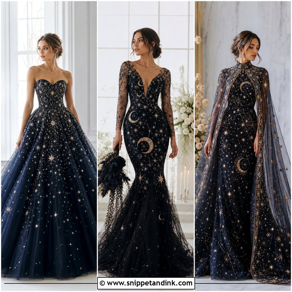 20 Starry Wedding Dress Ideas for a Dreamy Celestial Bridal Look