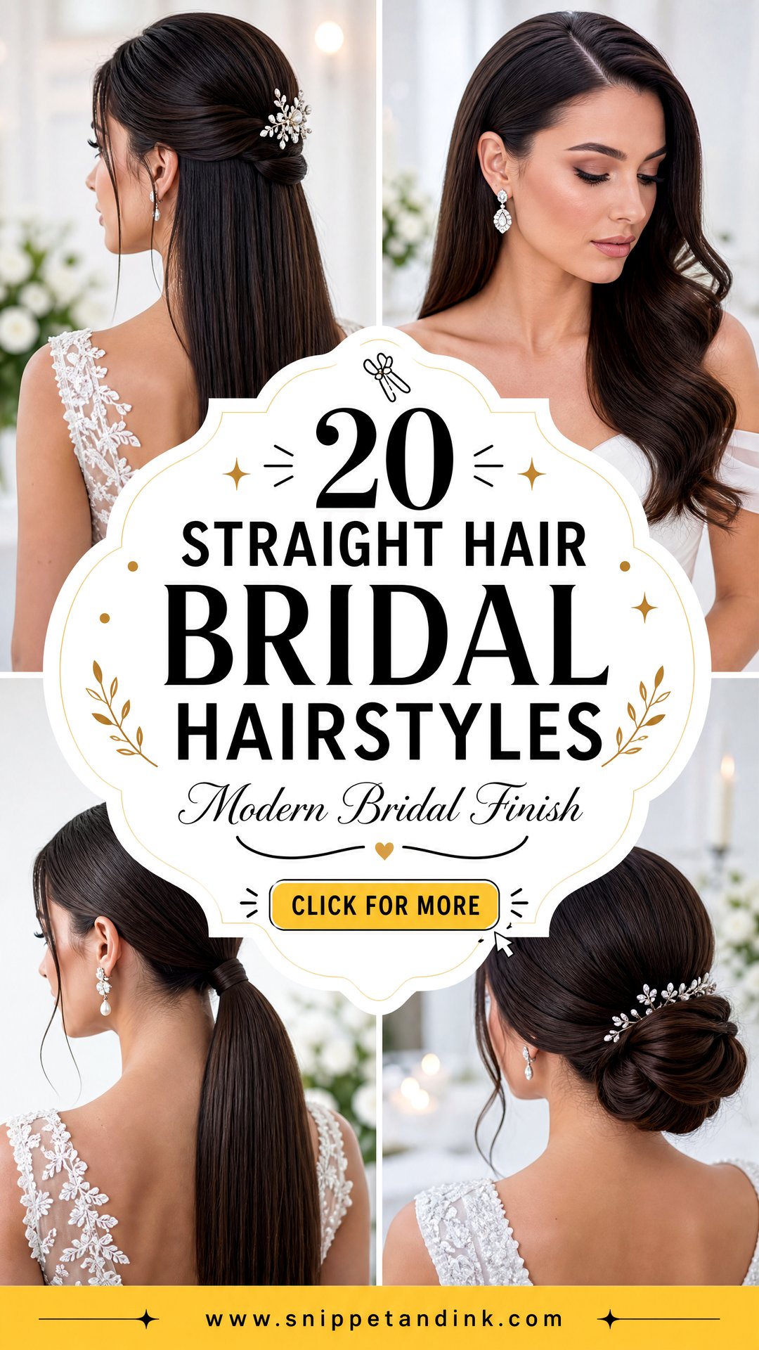 20 Straight Hair Bridal Hairstyles for Modern Brides - 20 Straight Hair Bridal Hairstyles for Modern Brides
