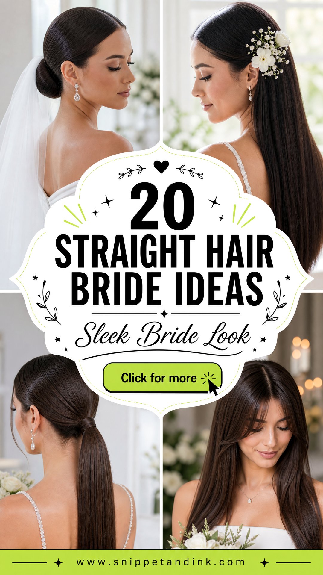 20 Straight Hair Bride Ideas for a Sleek Wedding Look - 20 Straight Hair Bride Ideas for a Sleek Wedding Look