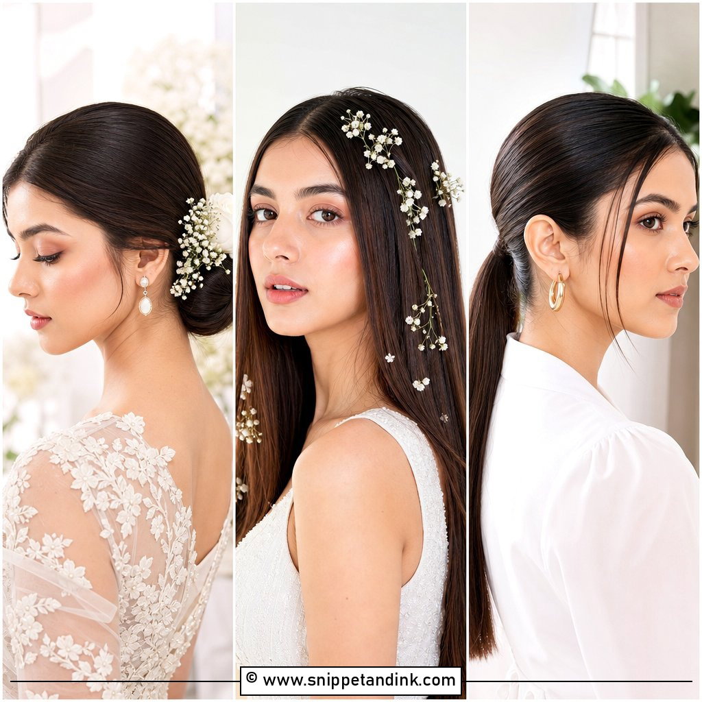 20 Straight Hair Bride Ideas for a Sleek Wedding Look