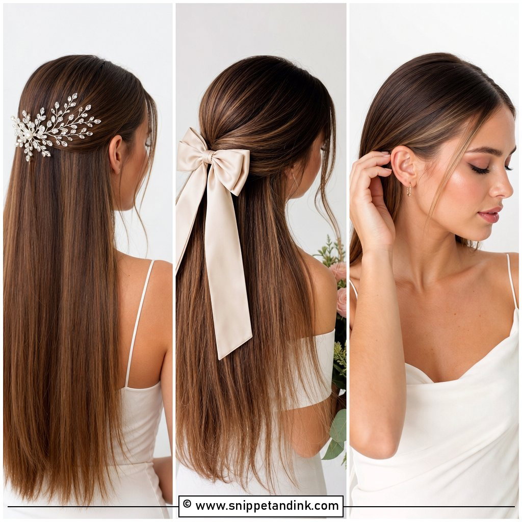 20 Straight Hair Wedding Hairstyle Ideas for Sleek Romance