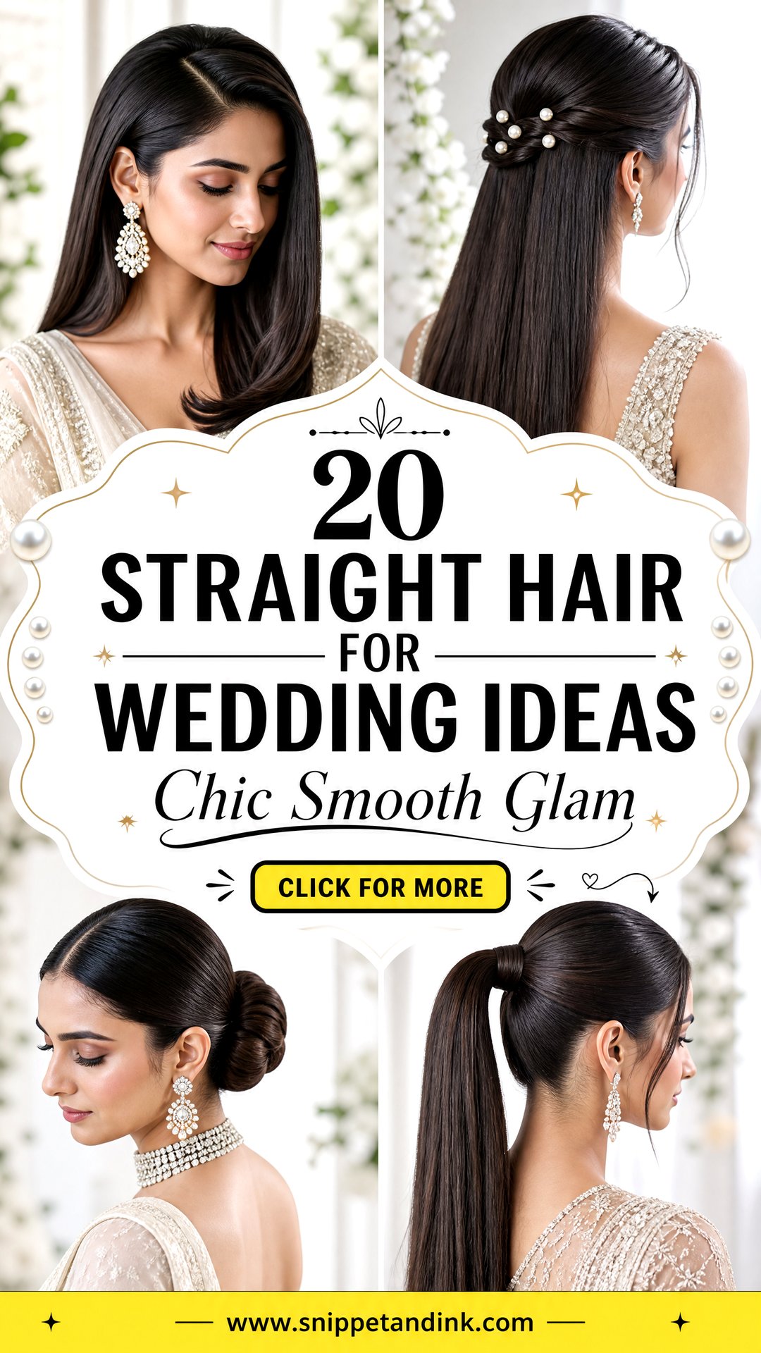 20 Straight Hair for Wedding Ideas for Chic Smooth Glam - 20 Straight Hair for Wedding Ideas for Chic, Smooth Glam
