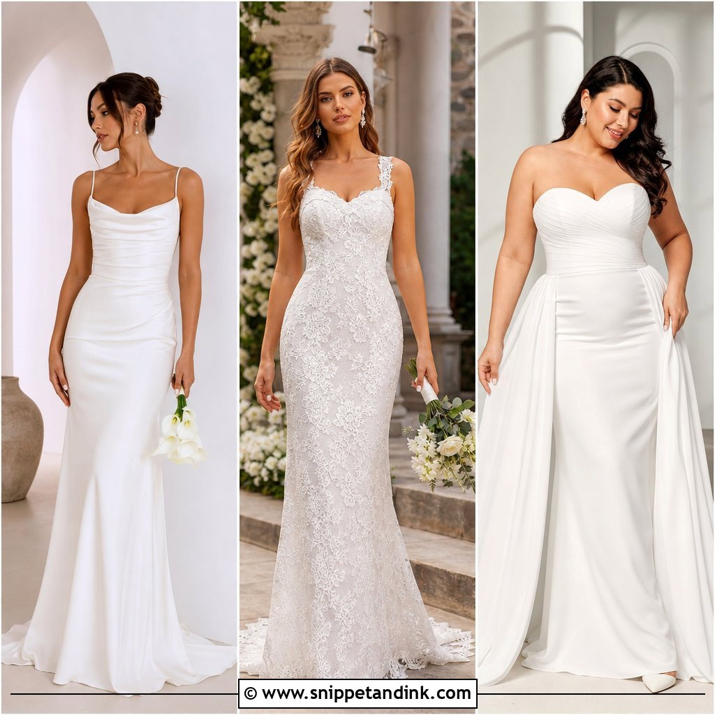 20 Straight Wedding Dresses for a Sleek and Timeless Bridal Look