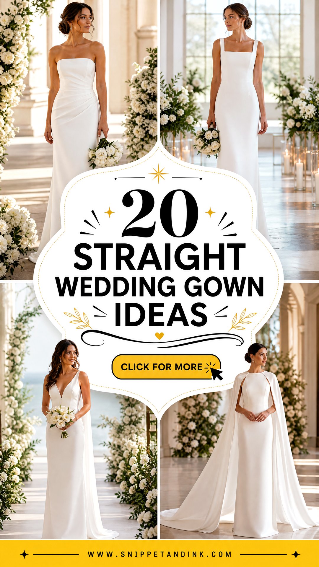 20 Straight Wedding Gown Ideas for an Effortlessly Elegant Look - 20 Straight Wedding Gown Ideas for an Effortlessly Elegant Look