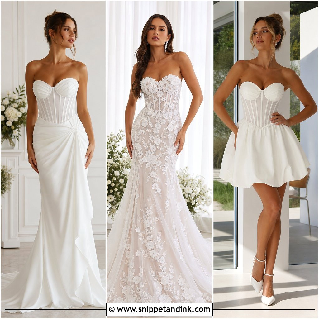 20 Strapless Corset Wedding Dress Ideas for a Sculpted Look