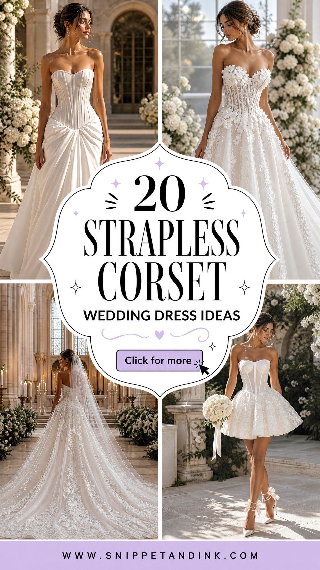 20 Strapless Corset Wedding Dress Ideas for a Sculpted Look - 20 Strapless Corset Wedding Dress Ideas for a Sculpted Look