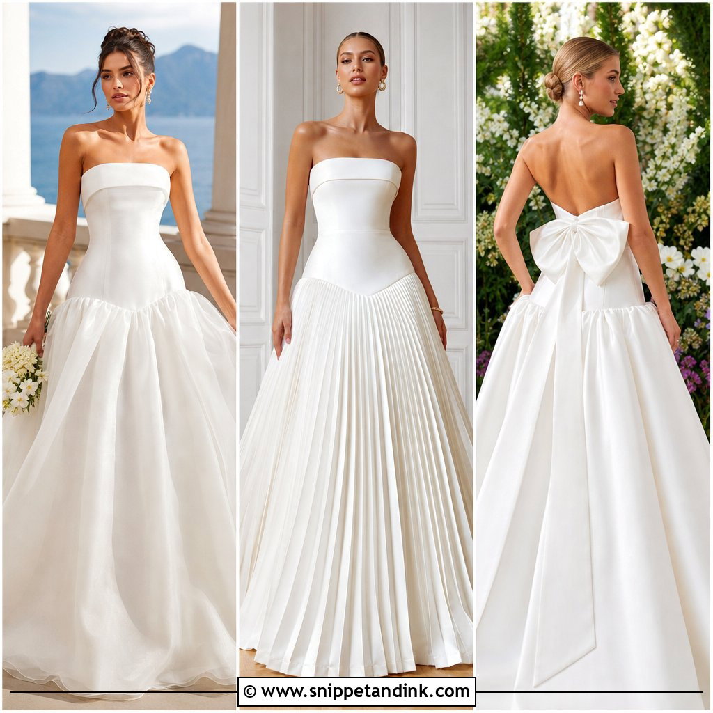20 Strapless Drop Waist Wedding Dress Ideas for Modern Brides