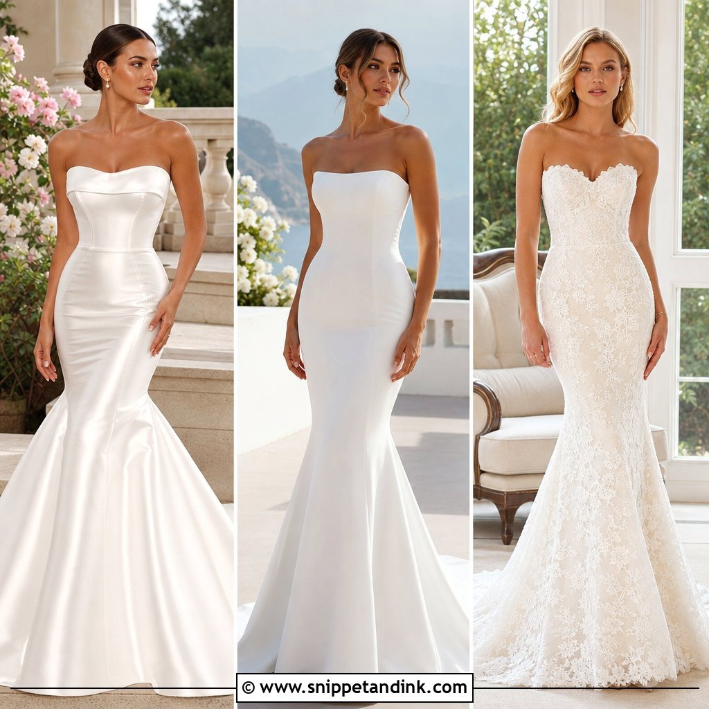20 Strapless Fitted Wedding Dress Ideas for a Sleek Bridal Look