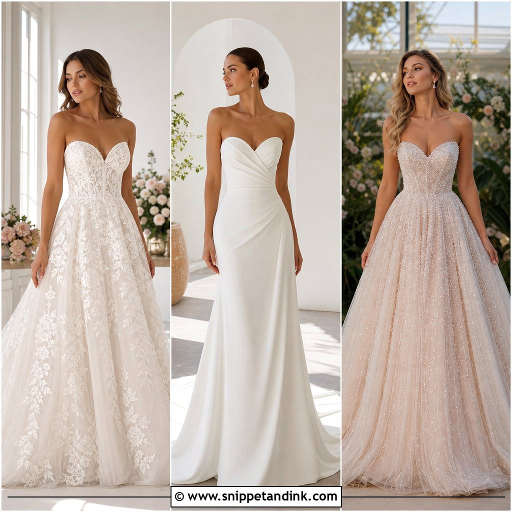 20 Strapless Sweetheart Wedding Dress Ideas for Romantic Brides