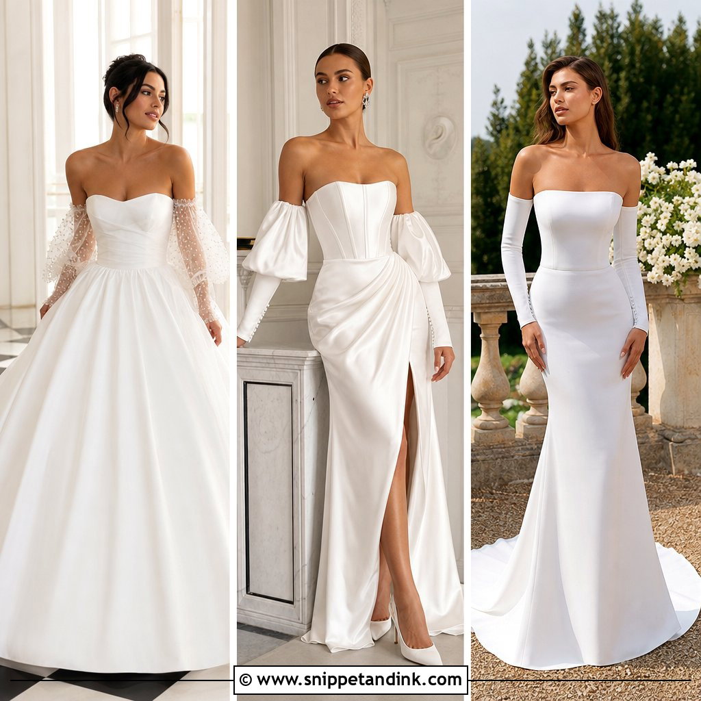 20 Strapless Wedding Dress with Sleeves: Chic Bridal Inspiration