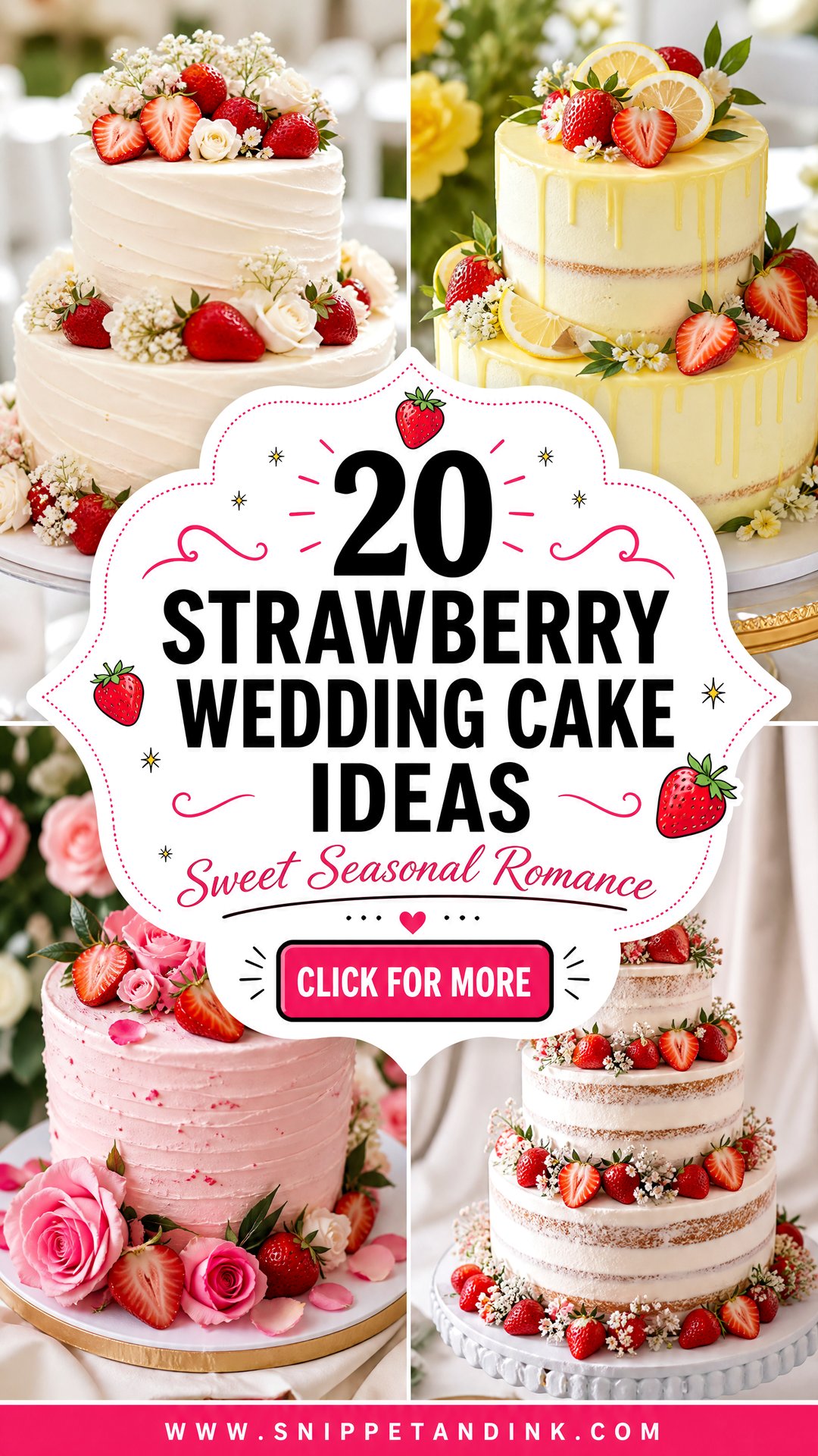20 Strawberry Wedding Cake Ideas for Sweet Seasonal Romance - 20 Strawberry Wedding Cake Ideas for Sweet Seasonal Romance