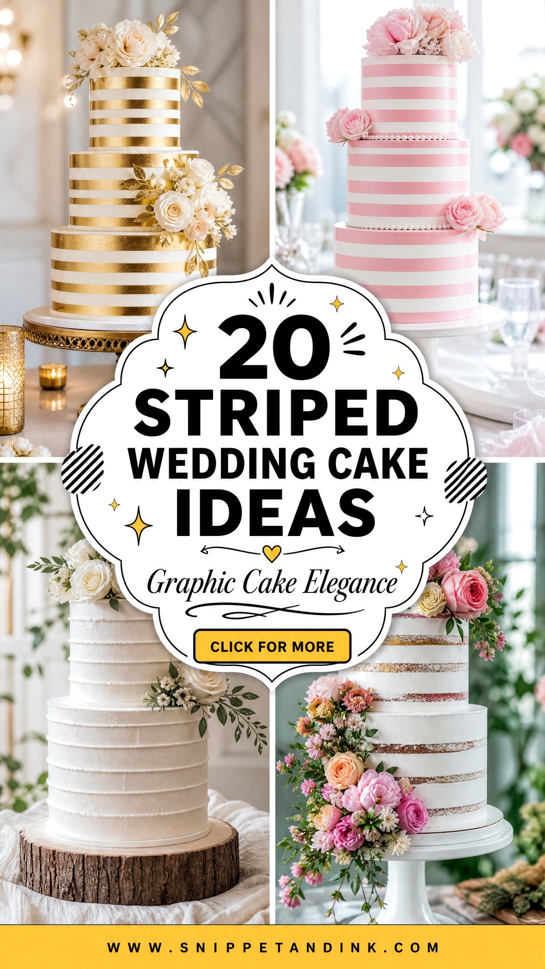 20 Striped Wedding Cake Ideas for Modern Graphic Elegance - 20 Striped Wedding Cake Ideas for Modern, Graphic Elegance