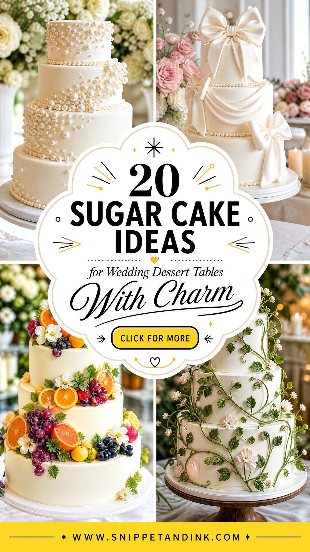 20 Sugar Cake Ideas for Wedding Dessert Tables With Charm - 20 Sugar Cake Ideas for Wedding Dessert Tables With Charm