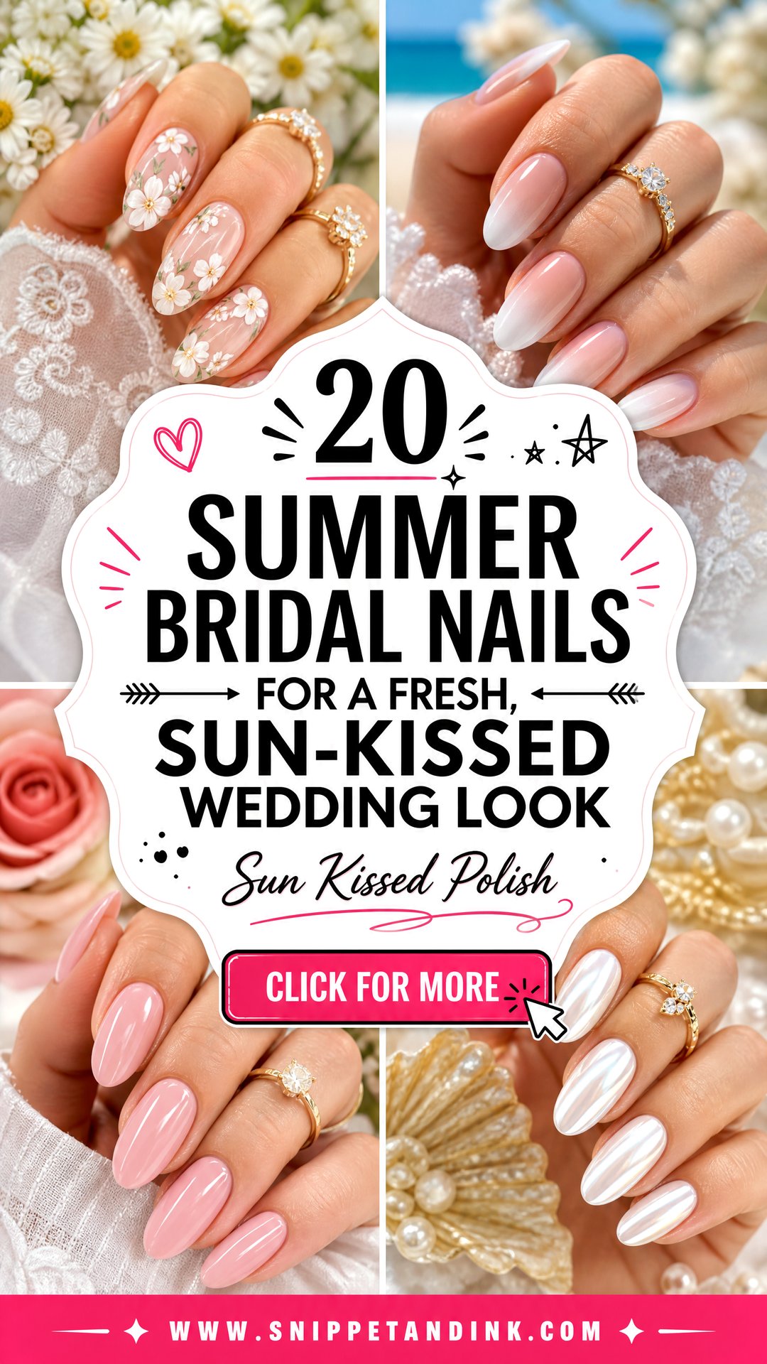 20 Summer Bridal Nails for a Fresh Sun-Kissed Wedding Look - 20 Summer Bridal Nails for a Fresh, Sun-Kissed Wedding Look