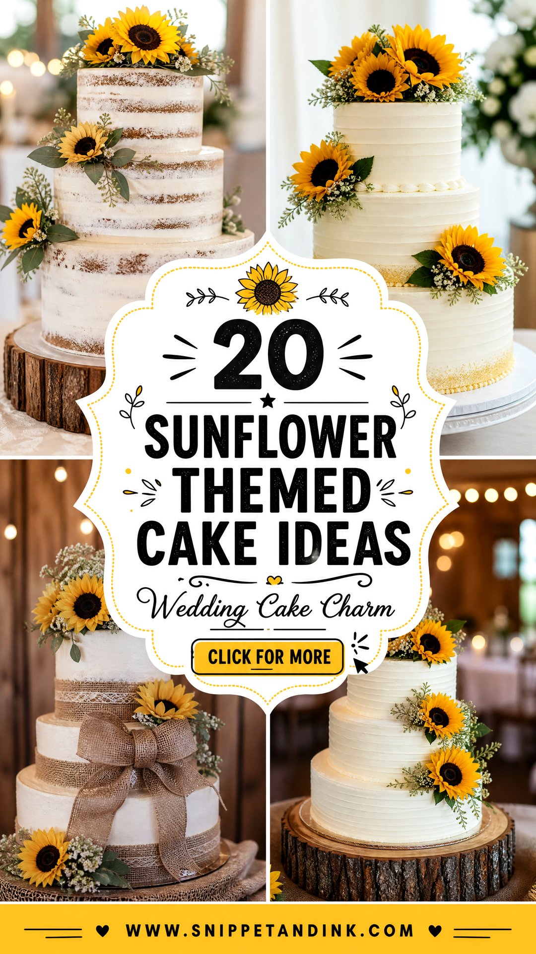 20 Sunflower Themed Cake Ideas for Wedding Charm - 20 Sunflower Themed Cake Ideas for Wedding Charm