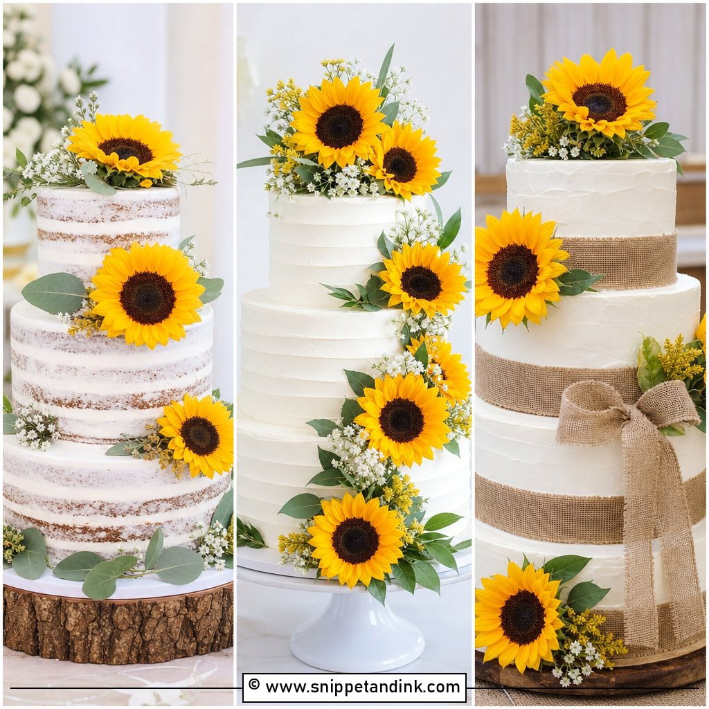 20 Sunflower Themed Cake Ideas for Wedding Charm