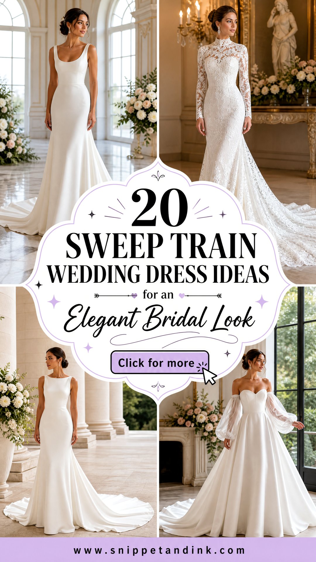 20 Sweep Train Wedding Dress Ideas for an Elegant Bridal Look - 20 Sweep Train Wedding Dress Ideas for an Elegant Bridal Look