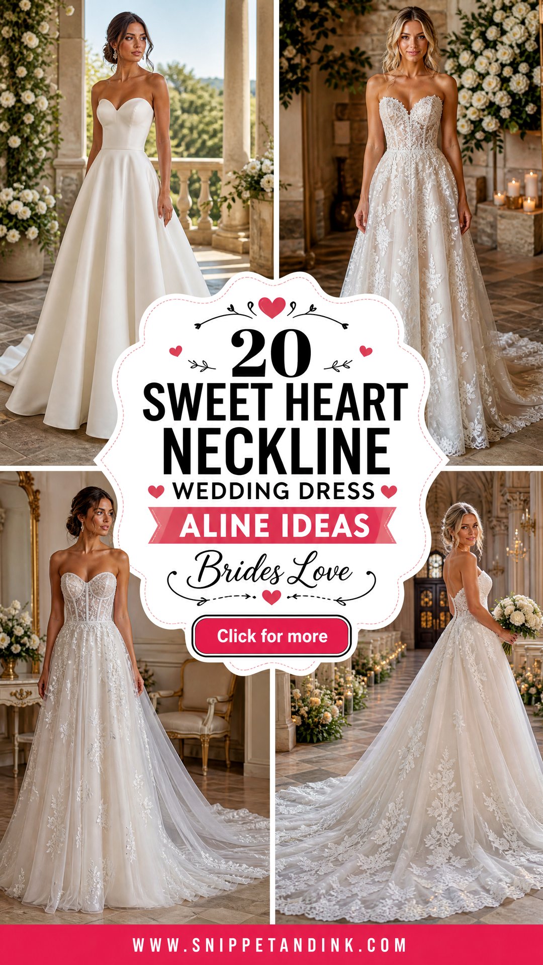 20 Sweet Heart Neckline Wedding Dress Aline Ideas Brides Love - 20 Sweet Heart Neckline Wedding Dress Aline Ideas Brides Love